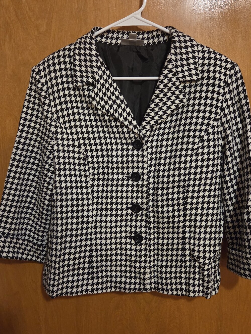 Dressbarn Black & White Houndstooth Blazer, Size M